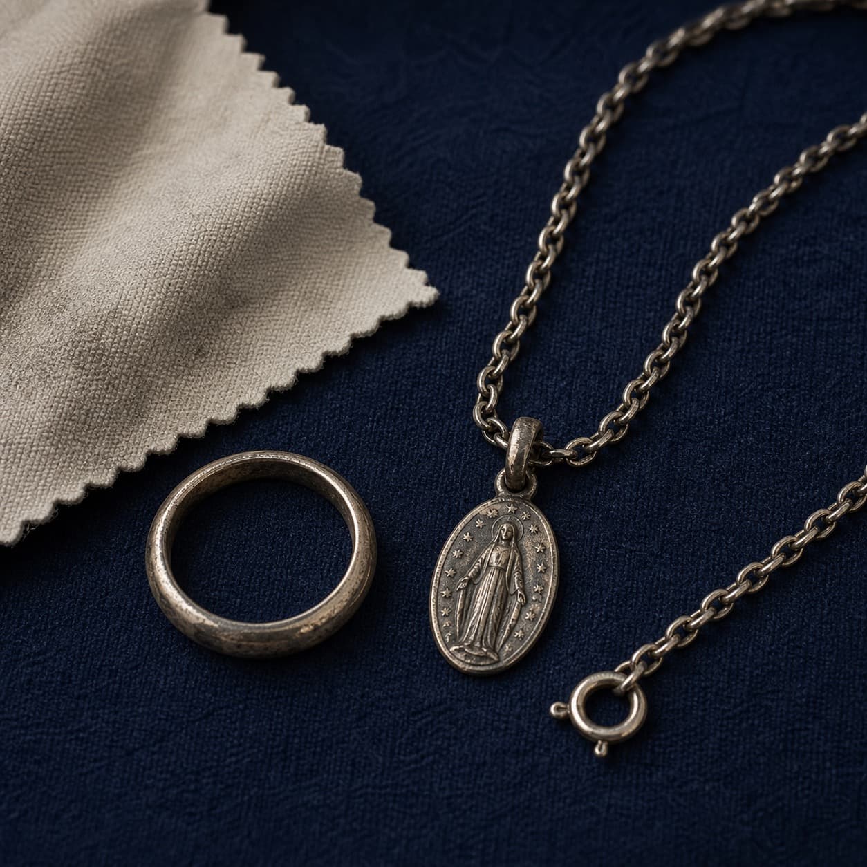 くすみのあるシルバーアクセサリー